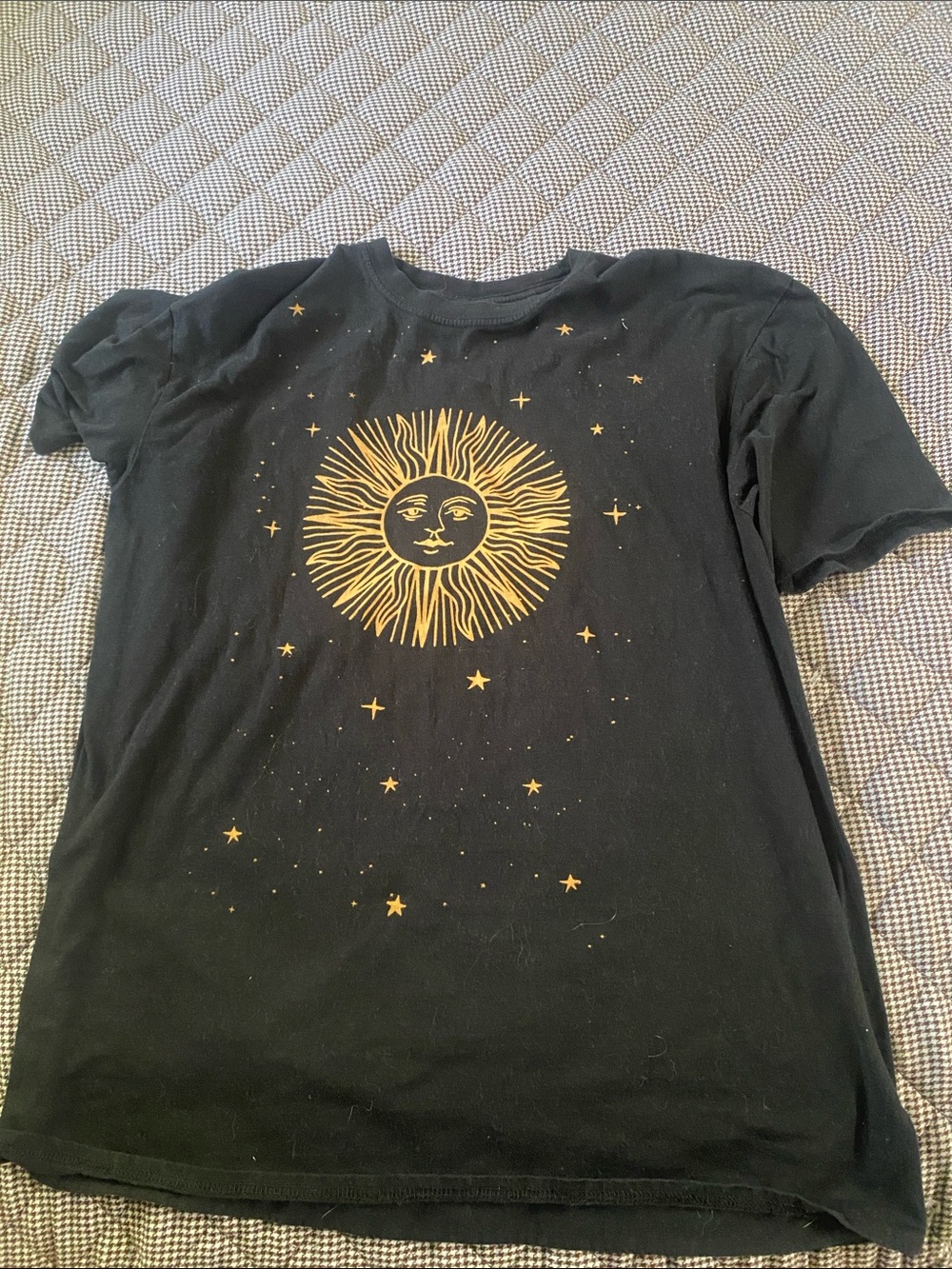 Pac sun Black Graphic Sun & Stars Short-Sleeve Shirt